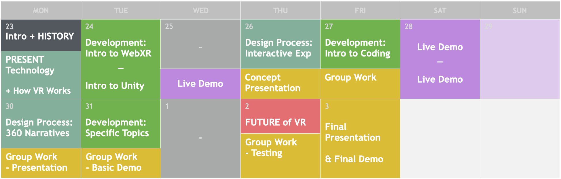 DE677 Course Schedule - Autumn 2021